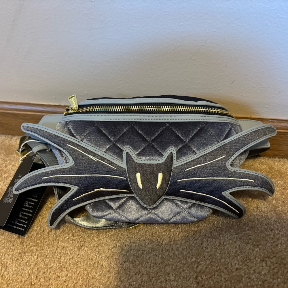 Loungefly Disney NBC Jack Skellington Bow Tie Velvet Belt Bag Nightmare Before